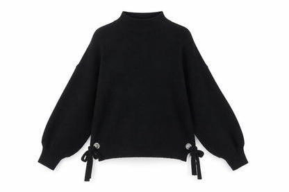 Wild Flower Women's Black High Neck Knit Jumper S
