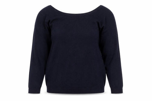 Marie Sixtine Womens Blue Wool Cotton Viscose Silk V-Neck Jumper M