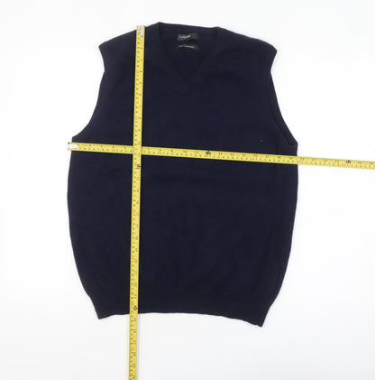 Marks and Spencer Men’s Blue Cashmere V-Neck Sleeveless Vest M