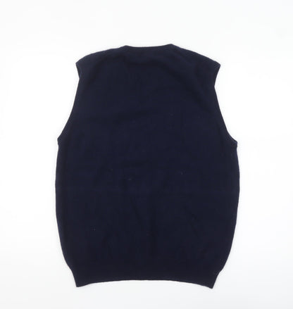 Marks and Spencer Men’s Blue Cashmere V-Neck Sleeveless Vest M