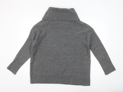 Crew Clothing Co. Womens Grey Roll Neck Wool Blend Jumper M