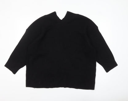 Next Women's Black V-Neck Knit Jumper Size XL Relaxed Fit