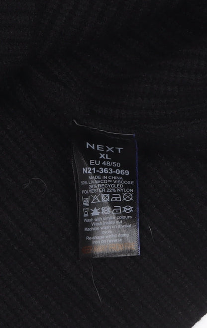 Next Women's Black V-Neck Knit Jumper Size XL Relaxed Fit