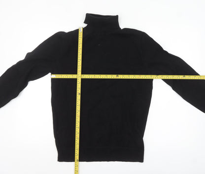 Next Mens Black Roll Neck Cotton Jumper Size S