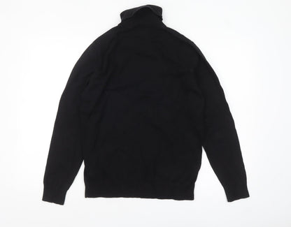 Next Mens Black Roll Neck Cotton Jumper Size S