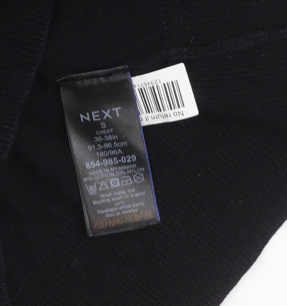 Next Mens Black Roll Neck Cotton Jumper Size S