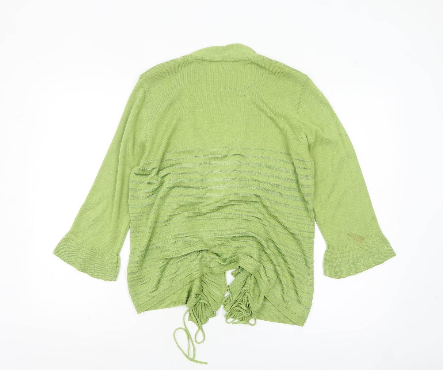 Marks and Spencer Per Una Women's Green Size 16 Ruched Open Cardigan