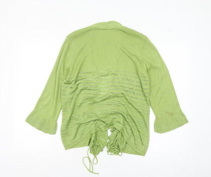 Marks and Spencer Per Una Women's Green Size 16 Ruched Open Cardigan