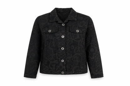 Christopher & Banks Women's Black Jacquard Button-Up Jacket Size M