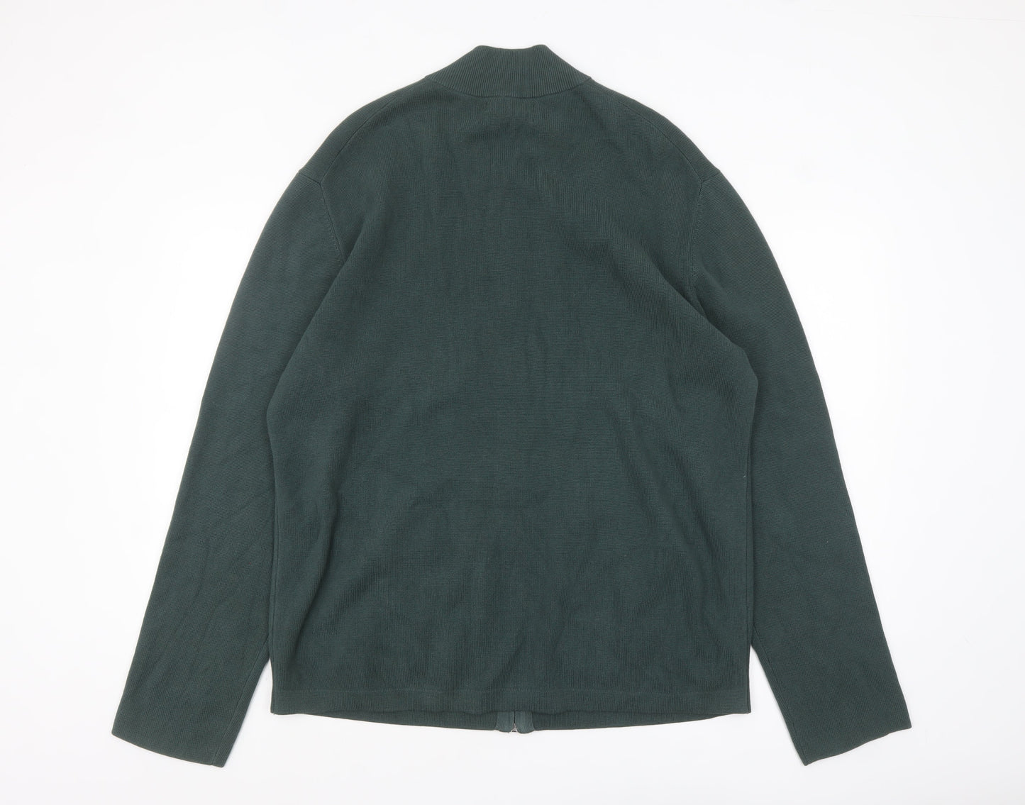 Marks and Spencer Men’s Green Cotton Full Zip Jumper XL
