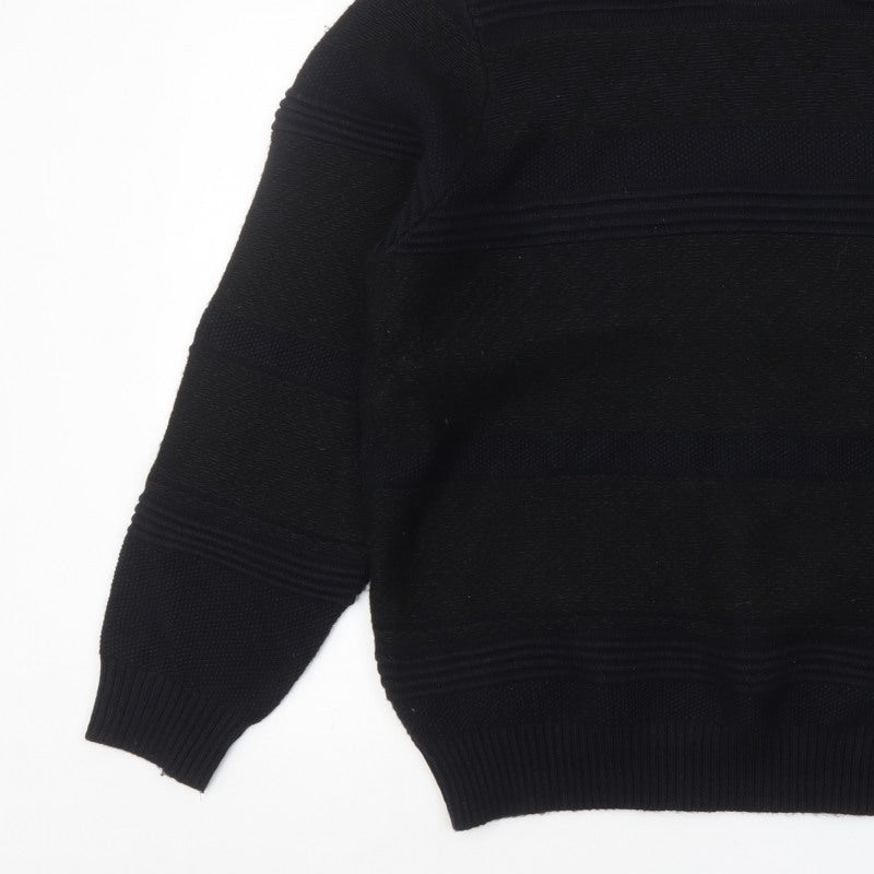 Marks and Spencer Mens Black 2XL Crew Neck Knit Jumper