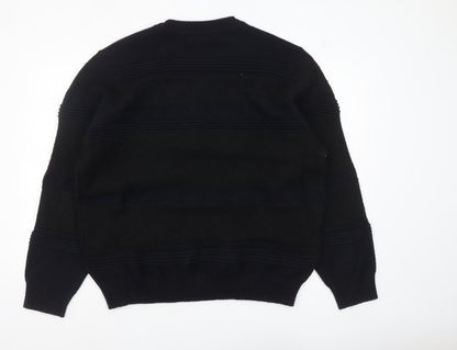 Marks and Spencer Mens Black 2XL Crew Neck Knit Jumper