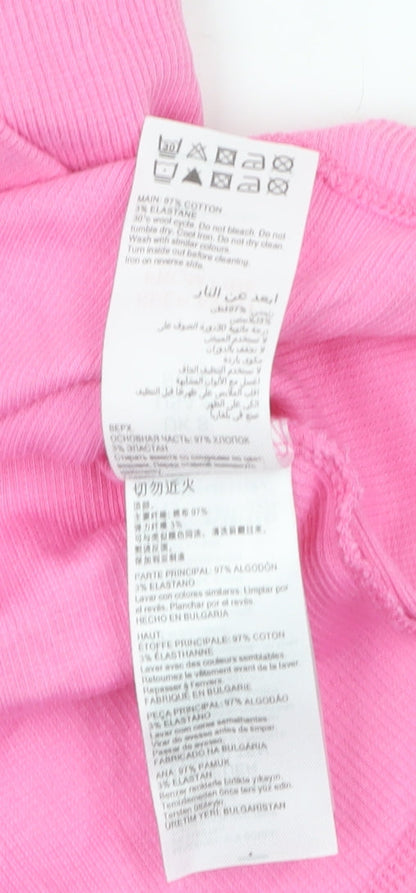 Mint Velvet Women's Pink Strapless Cotton Camisole Top S