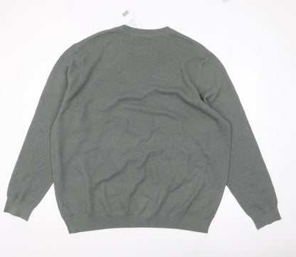 F&F Men’s Grey 3XL Cotton Blend Crew Neck Pullover Jumper