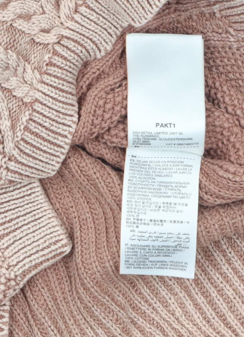 Superdry Women's Beige Cable Knit Cotton Jumper UK 10