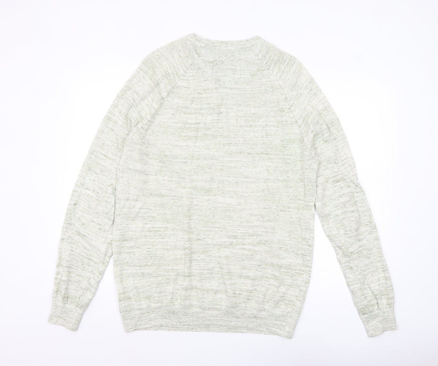 White Stuff Men's Beige Cotton Linen Crew Neck Jumper Large