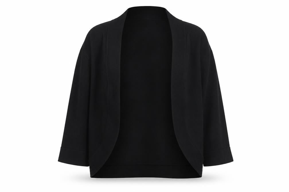 Front view of Linea Women Black XL Knit Open Front Cardigan Jumper