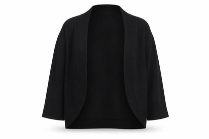 Front view of Linea Women Black XL Knit Open Front Cardigan Jumper