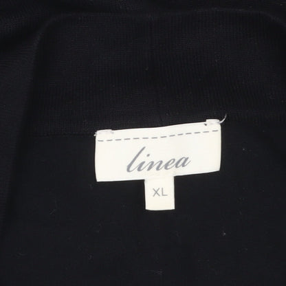 Linea Women Black XL Knit Open Front Cardigan Jumper