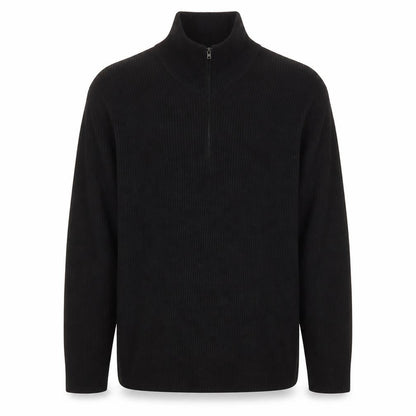 Laypun Men’s Black Wool Blend 1/2 Zip High Neck Jumper Size 2XL