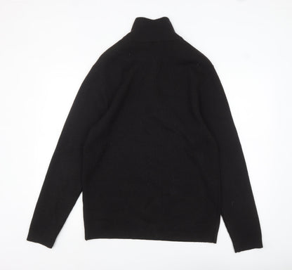 Laypun Men’s Black Wool Blend 1/2 Zip High Neck Jumper Size 2XL