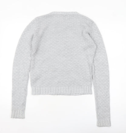 Next Women’s Grey Christmas Bird Jumper Size 6 Pullover Knit