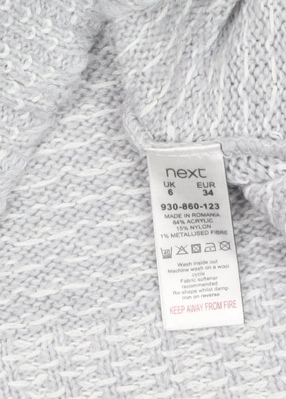 Next Women’s Grey Christmas Bird Jumper Size 6 Pullover Knit