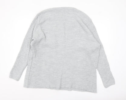 Tu Women Grey Size 20 Ribbed Button Cardigan Jumper