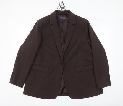 Marks and Spencer Women Brown Blazer Size 20 Single Breasted Jacket