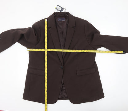 Marks and Spencer Women Brown Blazer Size 20 Single Breasted Jacket
