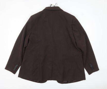 Marks and Spencer Women Brown Blazer Size 20 Single Breasted Jacket