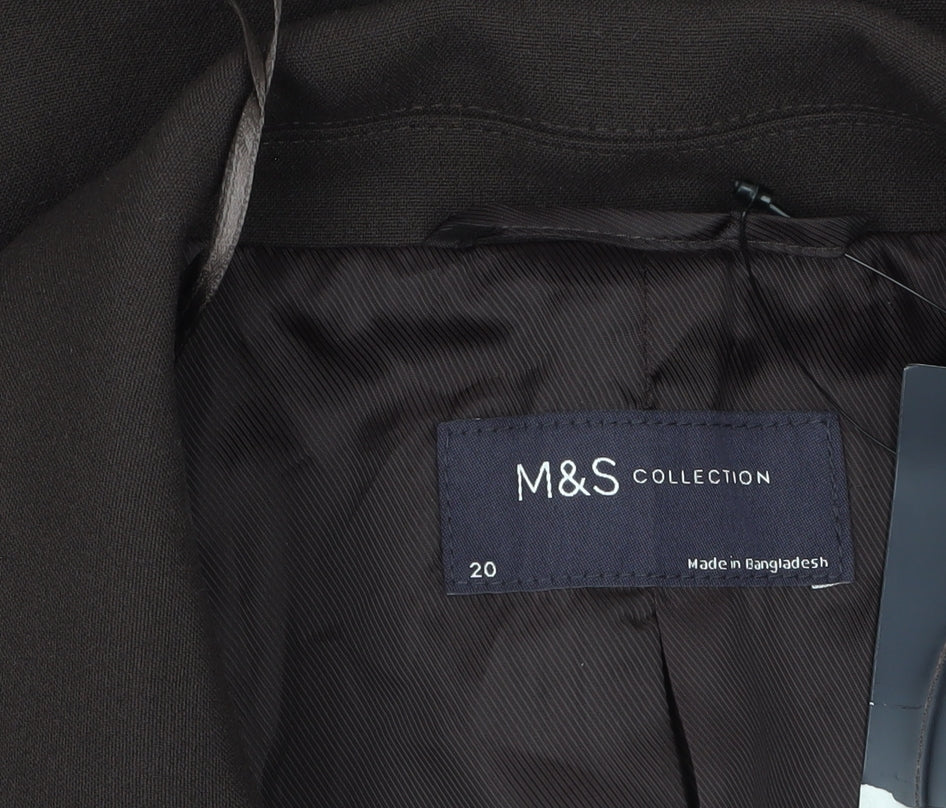 Marks and Spencer Women Brown Blazer Size 20 Single Breasted Jacket