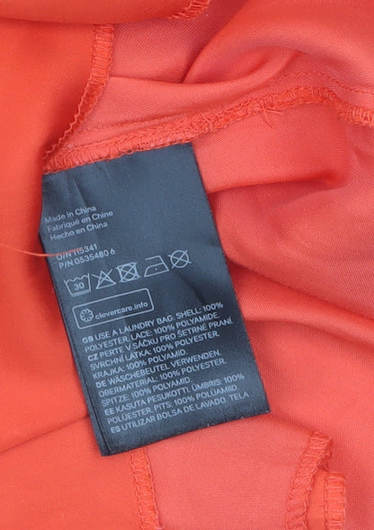 H&M Women’s Orange Lace Camisole Satin Tank Top Size 10