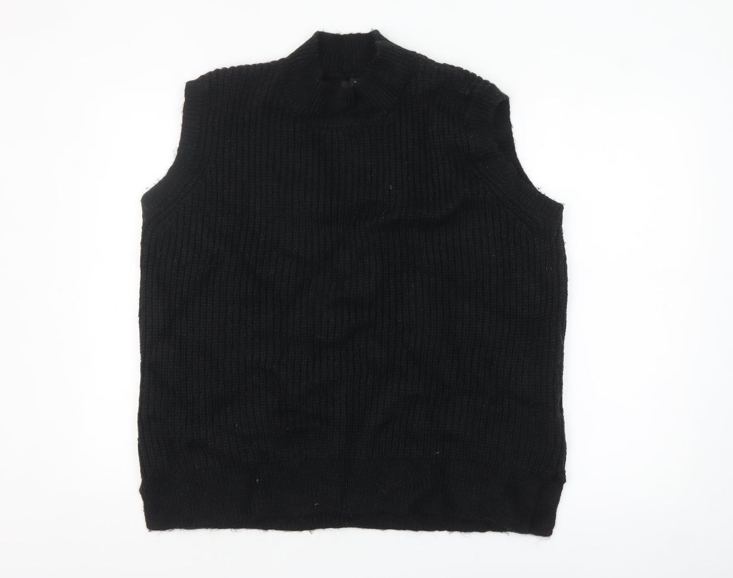 Next Women's Black Sleeveless High Neck Knit Vest Jumper Size L
