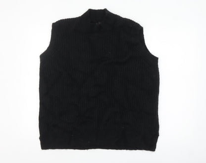 Next Women's Black Sleeveless High Neck Knit Vest Jumper Size L