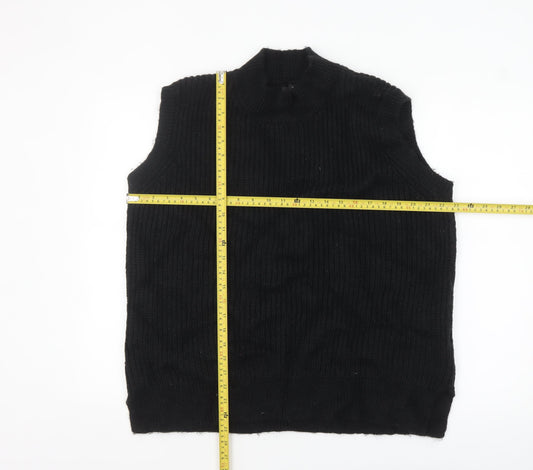 Next Women's Black Sleeveless High Neck Knit Vest Jumper Size L