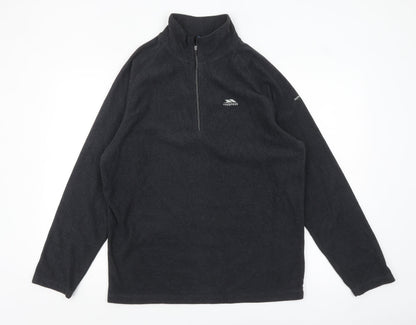 Trespass Mens Black Fleece 1/2 Zip Pullover Sweatshirt L