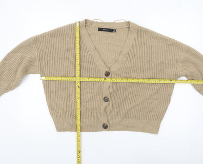 Vero Moda Women’s Beige Chunky-Knit V-Neck Cardigan XL