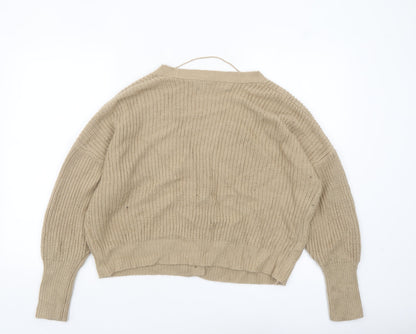 Vero Moda Women’s Beige Chunky-Knit V-Neck Cardigan XL