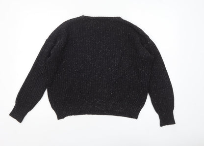 American Apparel Women's Black XS Chunky Knit Cotton Pullover Jumper
