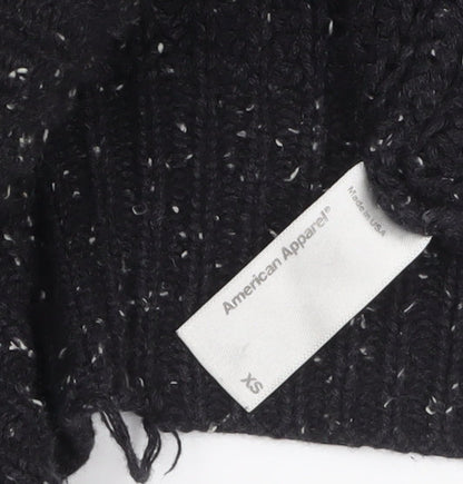 American Apparel Women's Black XS Chunky Knit Cotton Pullover Jumper