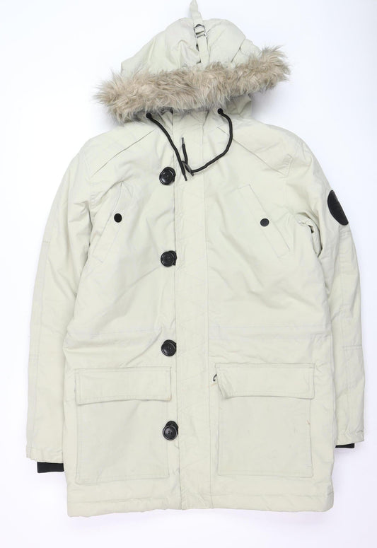 Cedarwood State Men's Beige Hooded Parka Coat Size S
