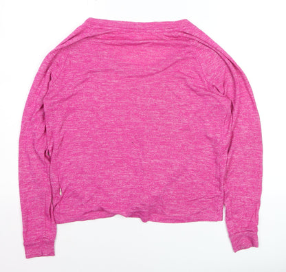 UGG Women Pink Long Sleeve Twist Front Jersey Top Size M
