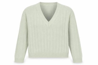 Brave Soul Women’s Green V-Neck Ribbed Knit Jumper Size 12