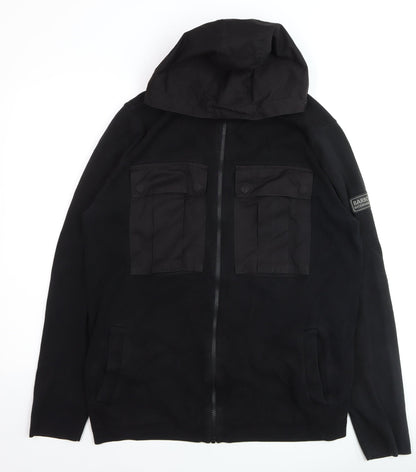 Barbour Men's Black XL Full Zip Hooded Fleece Hoodie