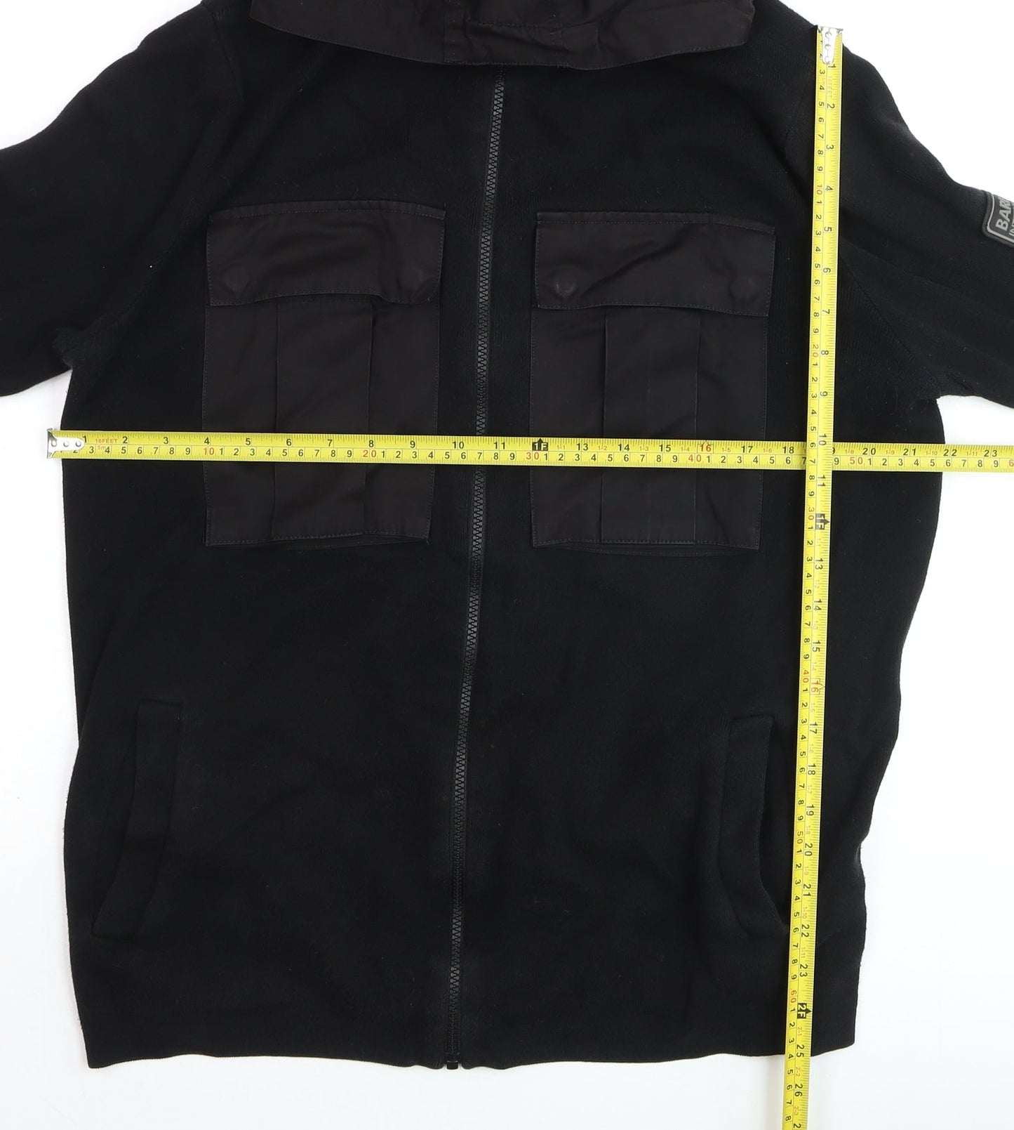 Barbour Men's Black XL Full Zip Hooded Fleece Hoodie