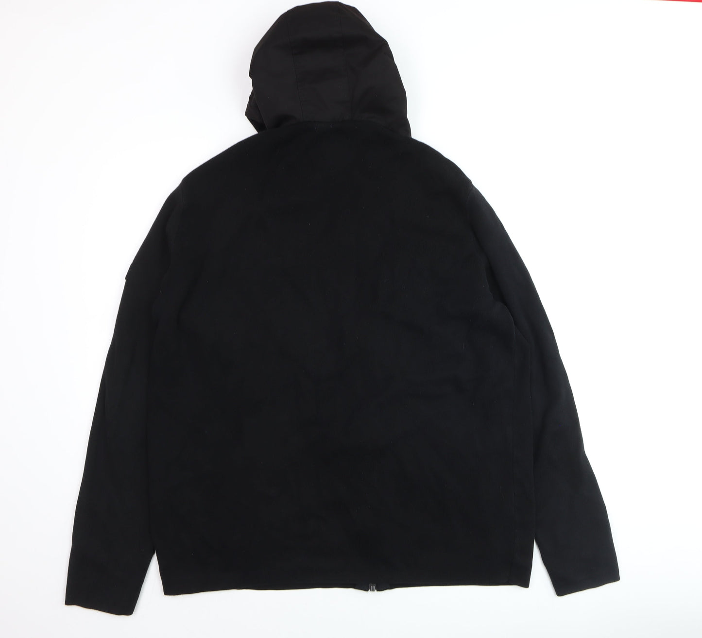Barbour Men's Black XL Full Zip Hooded Fleece Hoodie