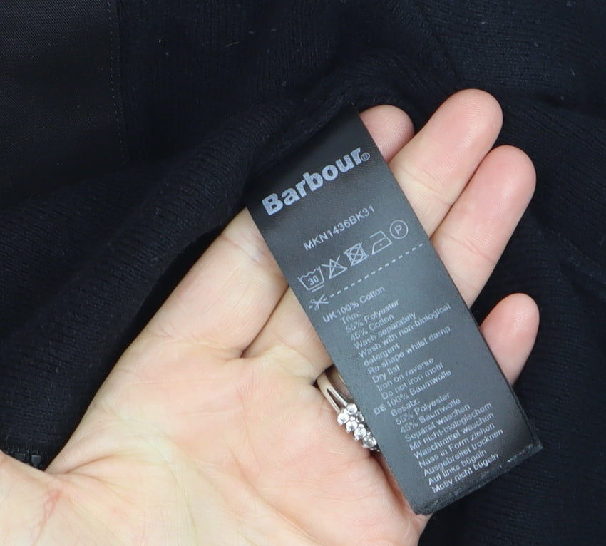 Barbour Men's Black XL Full Zip Hooded Fleece Hoodie