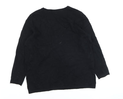 Paul Costelloe Women Black Size 20 Embellished Pullover Jumper
