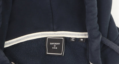 Superdry Men's Blue Full Zip Hoodie M Heavyweight Fleece